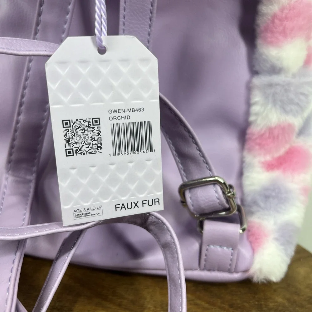 Miss‎ Gwen's OMG Accessories Unicorn Mini Backpack Faux Fur Butterfly NWT